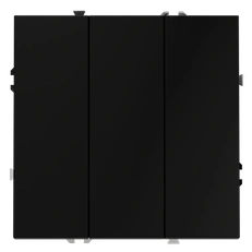 Изображение Выключатель встраиваемый VOLTUM S70 трехклавишный 10А, (черный матовый)